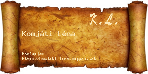 Komjáti Léna névjegykártya